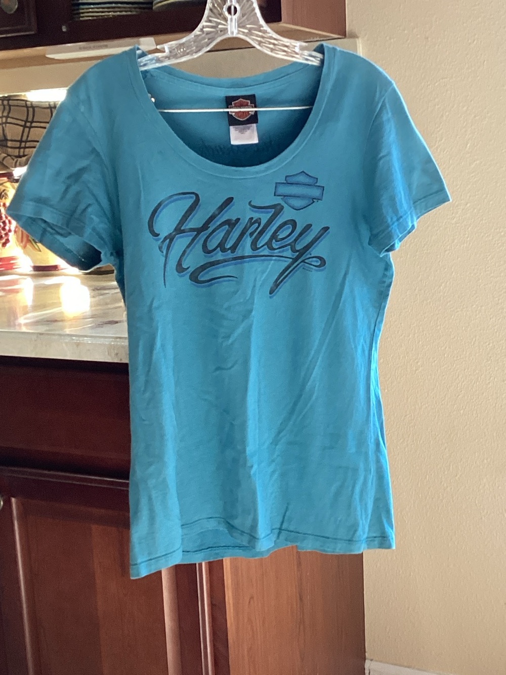 Harley-Davidson Teal Short Sleeve Script Logo Tee